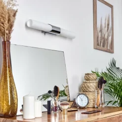 lampe miroir Morges Brun foncé, Nickel mat, 2 lumières