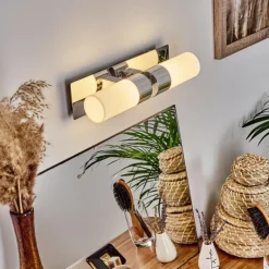 lampe miroir Morges LED Chrome, 2 lumières