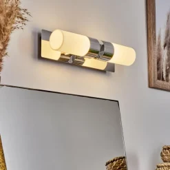 lampe miroir Morges LED Chrome, 2 lumières