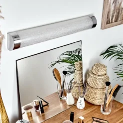 lampe miroir Morges LED Chrome, Scintillant, Blanc, 1 lumière