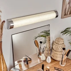 lampe miroir Morges LED Chrome, Scintillant, Blanc, 1 lumière
