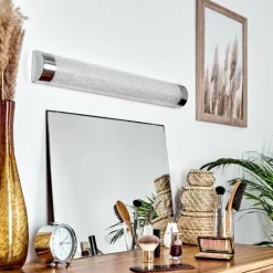 lampe miroir Morges LED Chrome, Scintillant, Blanc, 1 lumière