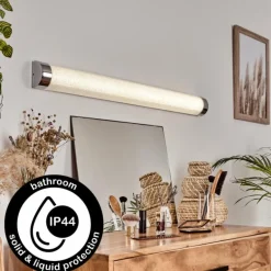 lampe miroir Morges LED Chrome, Scintillant, Blanc, 1 lumière