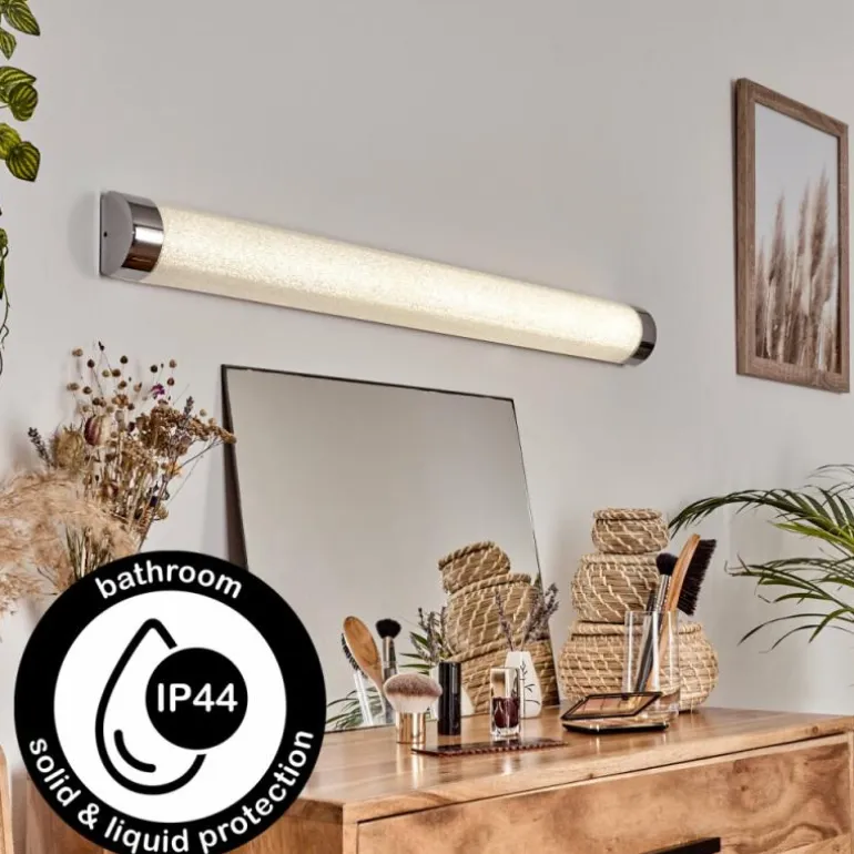 lampe miroir Morges LED Chrome, Scintillant, Blanc, 1 lumière