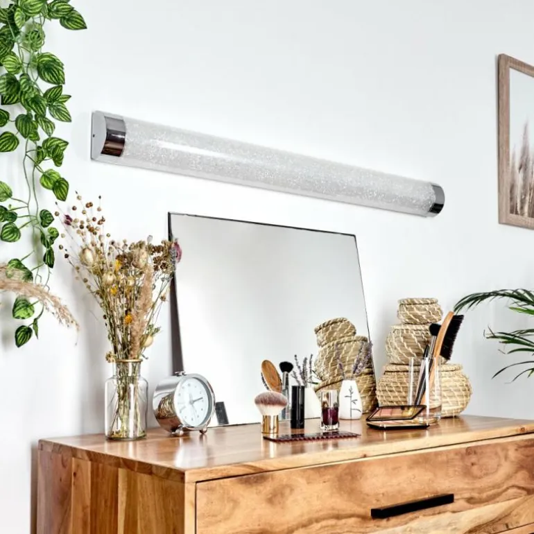 lampe miroir Morges LED Chrome, Scintillant, Blanc, 1 lumière