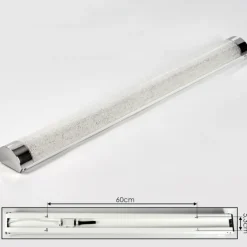 lampe miroir Morges LED Chrome, Scintillant, Blanc, 1 lumière