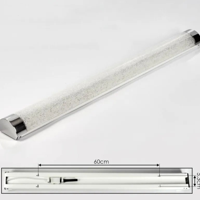 lampe miroir Morges LED Chrome, Scintillant, Blanc, 1 lumière