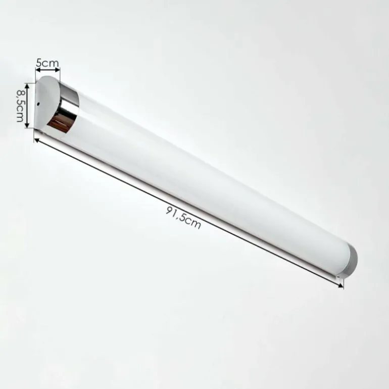 lampe miroir Morges LED Chrome, Blanc, 1 lumière
