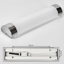 lampe miroir Morges LED Chrome, Blanc, 1 lumière