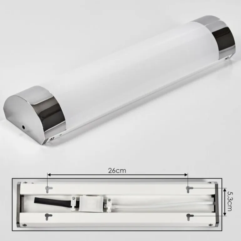 lampe miroir Morges LED Chrome, Blanc, 1 lumière