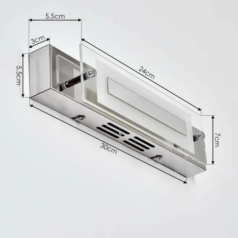 lampe miroir Morges LED Chrome, Blanc, 1 lumière
