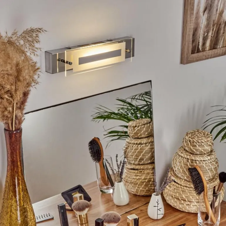 lampe miroir Morges LED Chrome, Blanc, 1 lumière