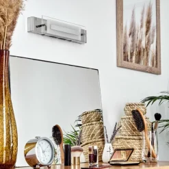 lampe miroir Morges LED Chrome, Blanc, 1 lumière