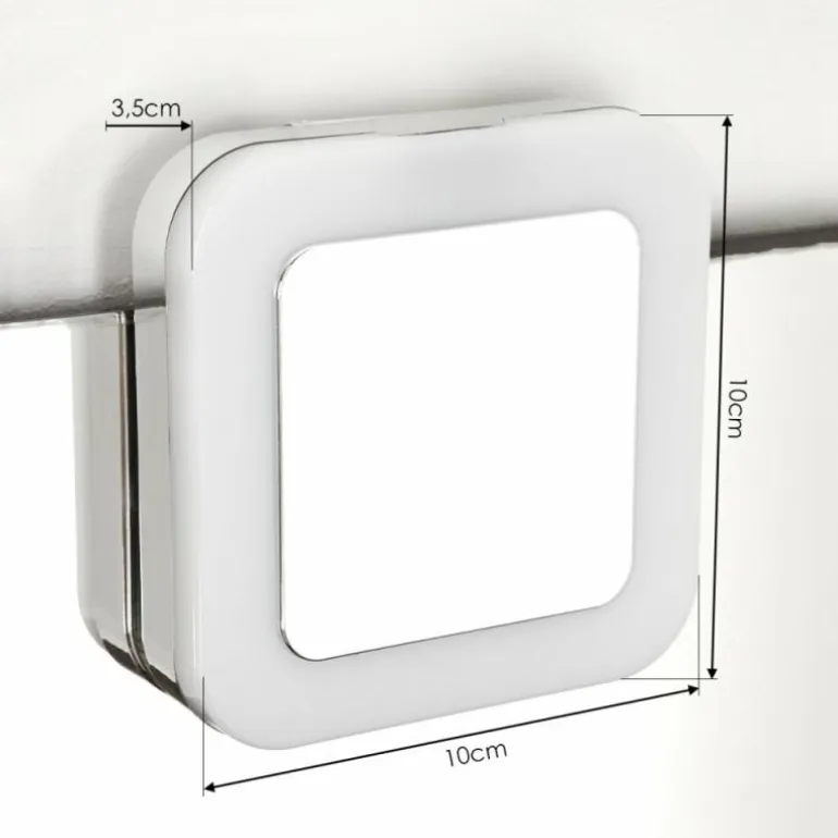 lampe miroir Morges LED Chrome, Blanc, 1 lumière