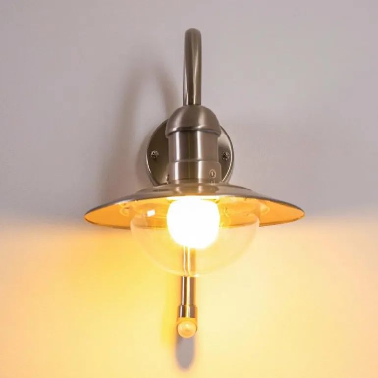 Lampe murale d'extérieur Elima Acier inoxydable, 1 lumière, Détecteur de mouvement