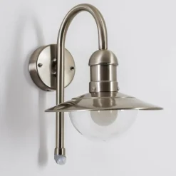 Lampe murale d'extérieur Elima Acier inoxydable, 1 lumière, Détecteur de mouvement