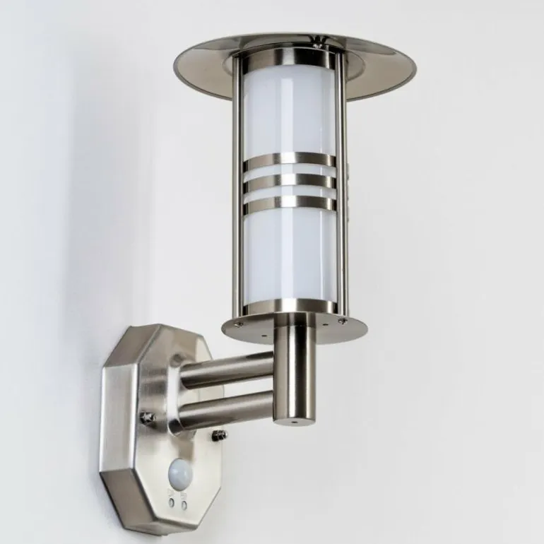 Lampe murale d'extérieur Forli Acier inoxydable, 1 lumière, Détecteur de mouvement