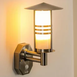 Lampe murale d'extérieur Forli Acier inoxydable, 1 lumière, Détecteur de mouvement