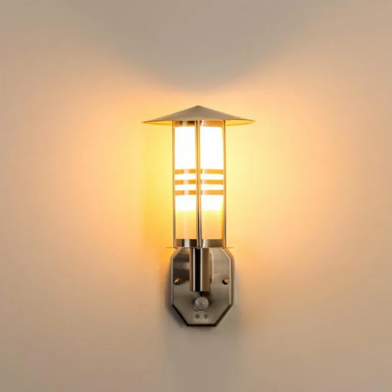 Lampe murale d'extérieur Forli Acier inoxydable, 1 lumière, Détecteur de mouvement