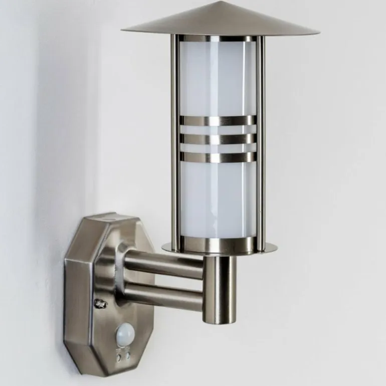 Lampe murale d'extérieur Forli Acier inoxydable, 1 lumière, Détecteur de mouvement