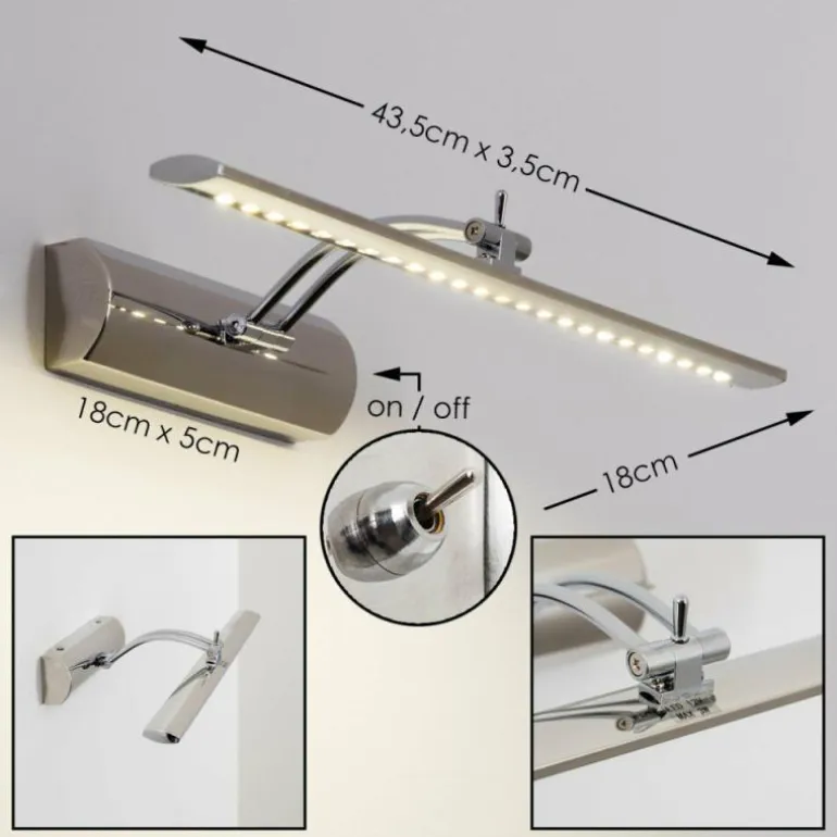 Lampe pour écran Liberia Picture LED Chrome, 1 lumière