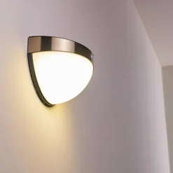 Lampe solaire Basra LED Chrome, 1 lumière, Détecteur de mouvement