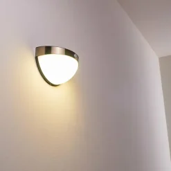 Lampe solaire Basra LED Chrome, 1 lumière, Détecteur de mouvement
