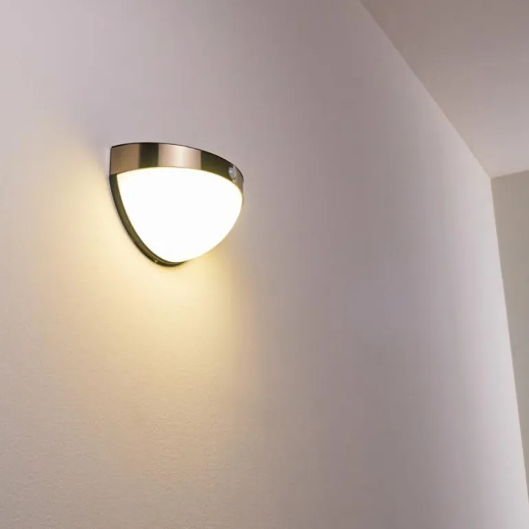 Lampe solaire Basra LED Chrome, 1 lumière, Détecteur de mouvement