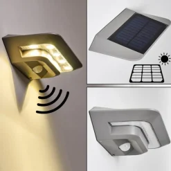 Lampe solaire Camden LED Gris, 1 lumière, Détecteur de mouvement