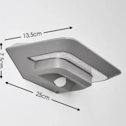 Lampe solaire Camden LED Gris, 1 lumière, Détecteur de mouvement