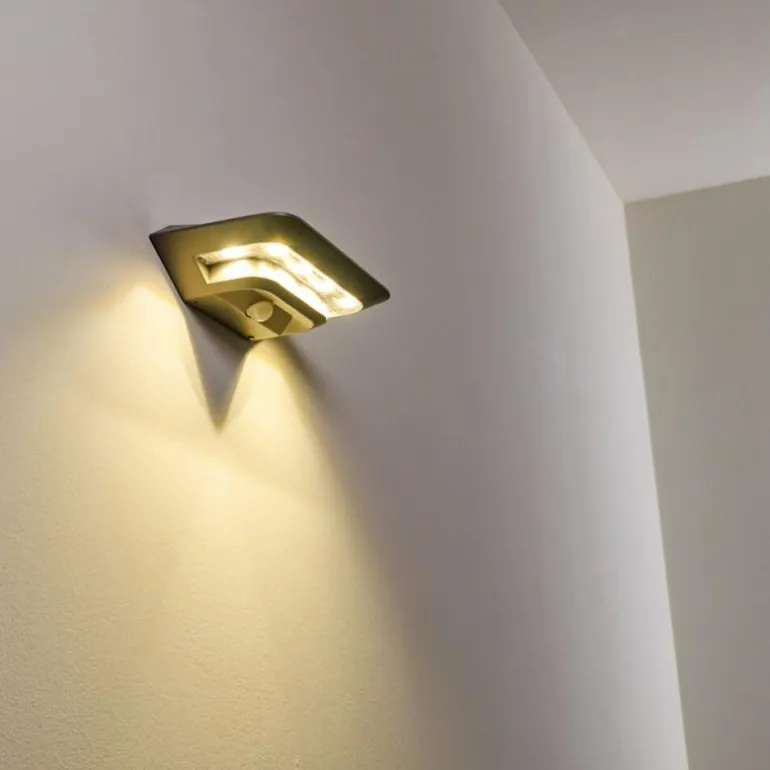 Lampe solaire Camden LED Gris, 1 lumière, Détecteur de mouvement