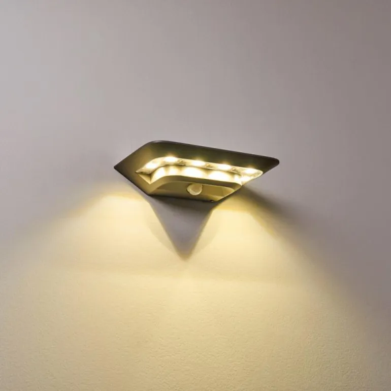 Lampe solaire Camden LED Gris, 1 lumière, Détecteur de mouvement