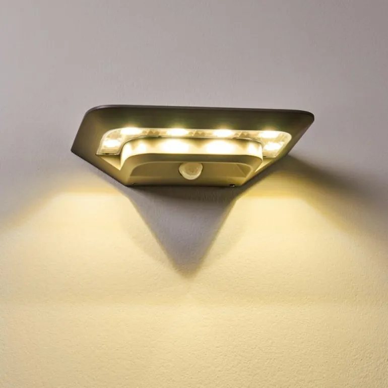 Lampe solaire Camden LED Gris, 1 lumière, Détecteur de mouvement