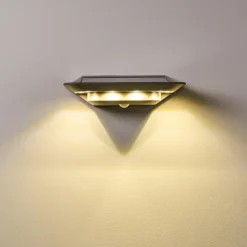 Lampe solaire Camden LED Gris, 1 lumière, Détecteur de mouvement