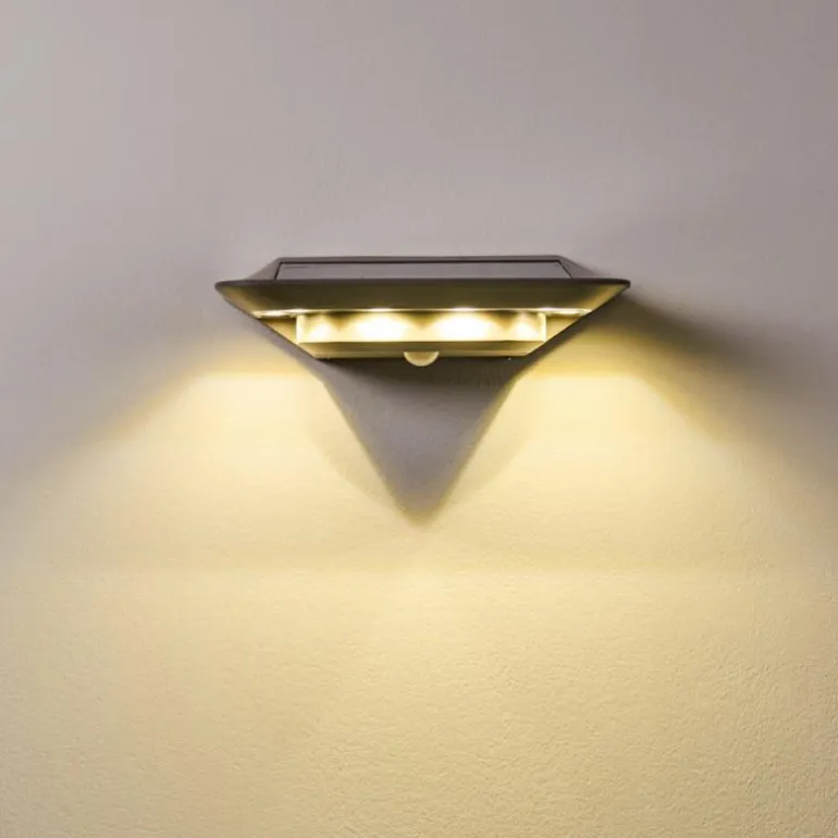 Lampe solaire Camden LED Gris, 1 lumière, Détecteur de mouvement