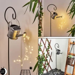 lampe solaire Dalen LED Noir, Argenté, 28 lumières