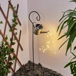 lampe solaire Dalen LED Noir, Argenté, 28 lumières