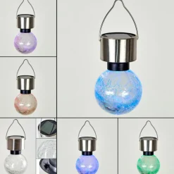 Lampe solaire Falco LED Acier inoxydable, 1 lumière, Changeur de couleurs