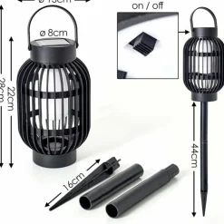 lampe solaire Joinville LED Noir, 1 lumière
