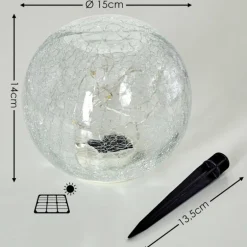 lampe solaire Jurmala LED Transparent, 1 lumière
