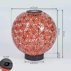 lampe solaire Leonard LED Rouge, Noir, 1 lumière