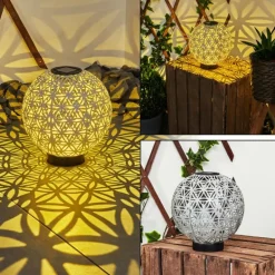 lampe solaire Leonard LED Noir, Blanc, 1 lumière