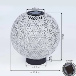 lampe solaire Leonard LED Noir, Blanc, 1 lumière
