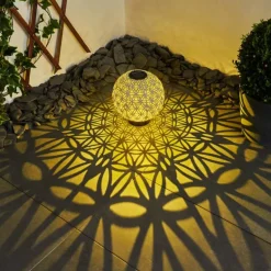 lampe solaire Leonard LED Noir, Blanc, 1 lumière