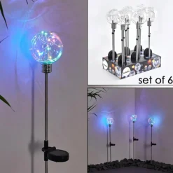 lampe solaire Liberec LED Argenté, 1 lumière, Changeur de couleurs