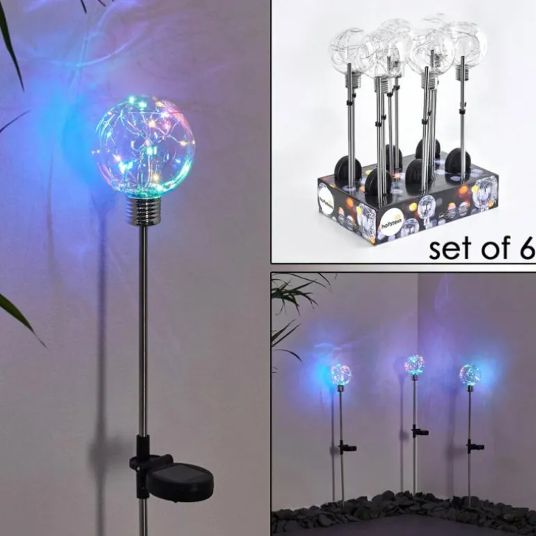 lampe solaire Liberec LED Argenté, 1 lumière, Changeur de couleurs