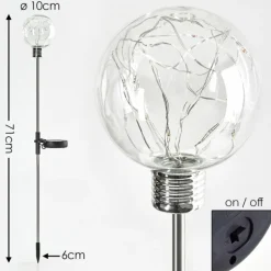 lampe solaire Liberec LED Argenté, 1 lumière, Changeur de couleurs