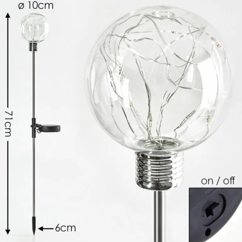lampe solaire Liberec LED Argenté, 1 lumière, Changeur de couleurs