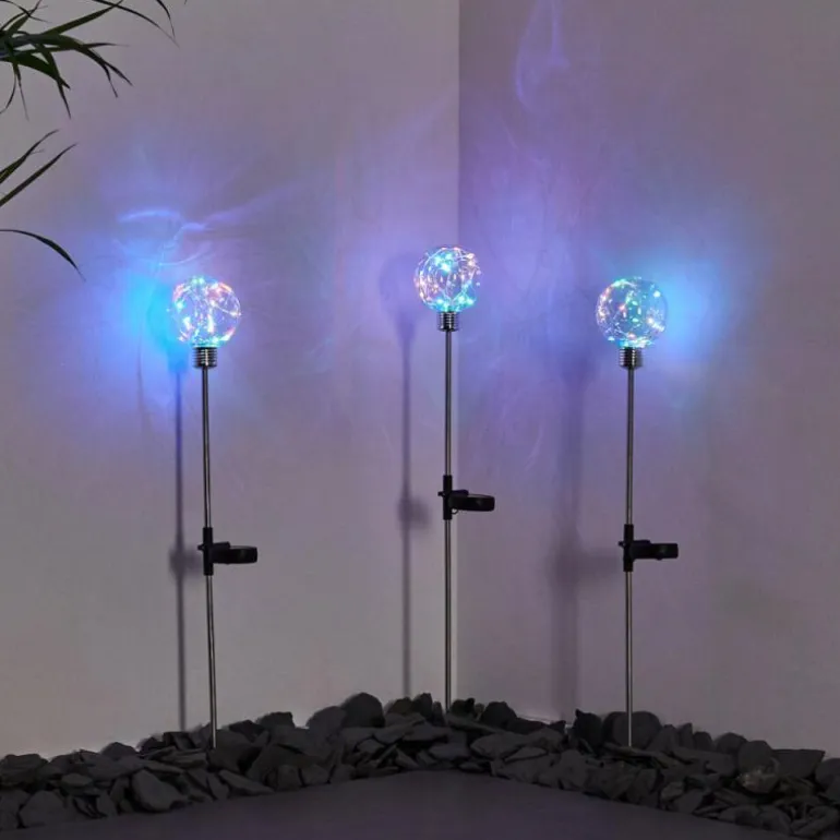 lampe solaire Liberec LED Argenté, 1 lumière, Changeur de couleurs
