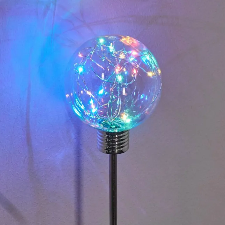 lampe solaire Liberec LED Argenté, 1 lumière, Changeur de couleurs